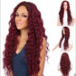 Wig Wine Red Corn Whisker Wig Black Small Curls