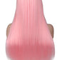 Wig female light pink long straight bangs wig high temperature silk wig fashion wig cross-border exclusive