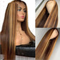 Women's Wigs Colored Medium Length Straight Hair