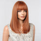 Women's Short Straight Bangs Natural Full Head Wig