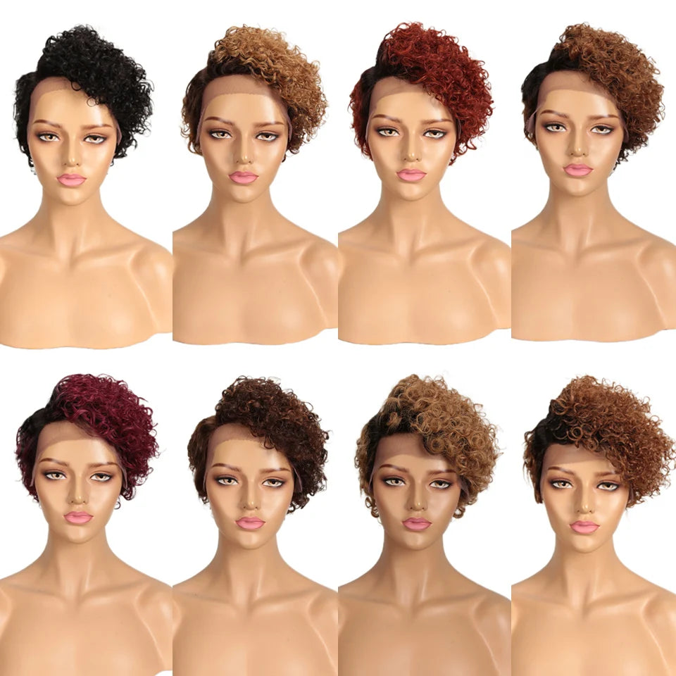 Short Curly Lace Front Human Hair Wig