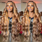 Women's Medium Large Wave Piano Color Long Curly Hair Full-head Wig Front Lace Wig