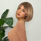 Women's Short Straight Bangs Natural Full Head Wig