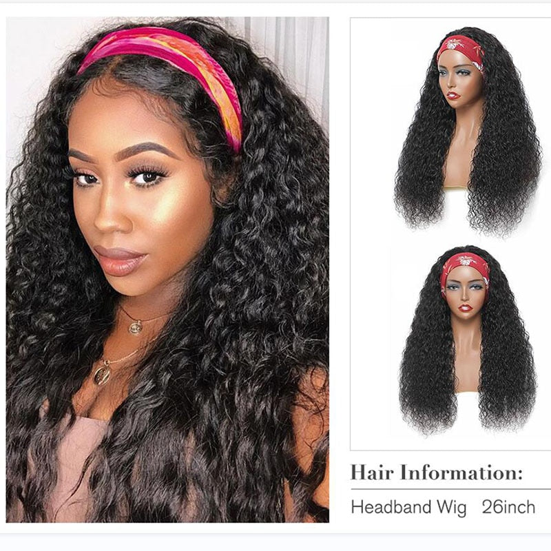 Water Wave Glueless Human Hair Wigs