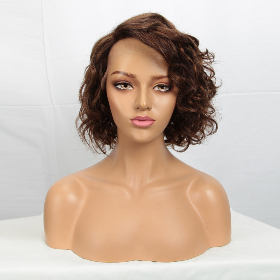 Brazilian Short Curly Bob Human Hair Wigs