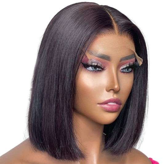 Straight Short Part Bob Lace Human Hair Wigs